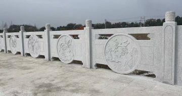吕梁芝麻白河道栏杆 石材栏杆