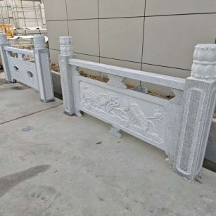 吕梁芝麻白河道栏杆 石材栏杆