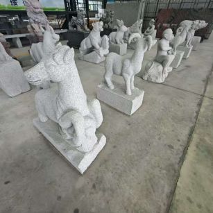 吕梁芝麻白雕刻 十二生肖 异形雕刻