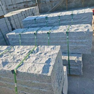 吕梁芝麻白自然面整石 坐凳