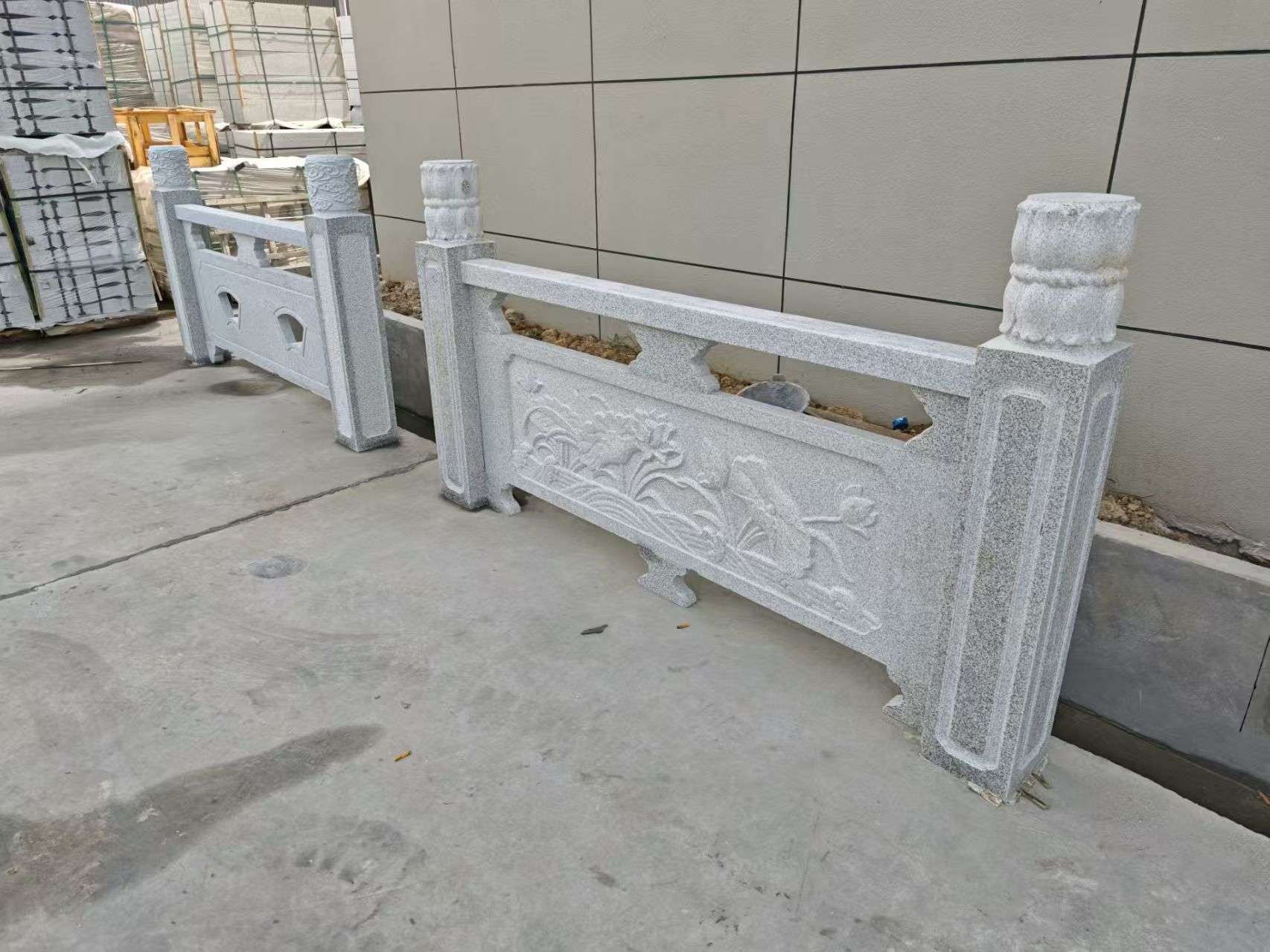 吕梁芝麻白河道栏杆 石材栏杆